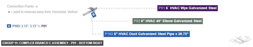 Group 11: Complex Branch C Assembly - Part 6¨ HVAC Wye Galvanized Steel - bottom_right