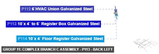 Group 11: Complex Branch C Assembly - Part 10¨x 4¨ to 6¨ Register Box Galvanized Steel - back_left