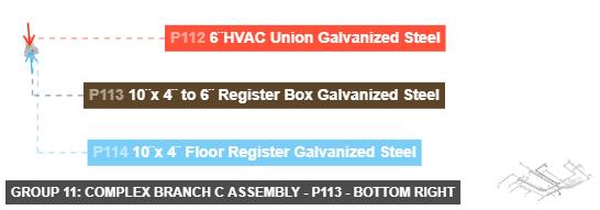 Group 11: Complex Branch C Assembly - Part 10¨x 4¨ to 6¨ Register Box Galvanized Steel - bottom_right