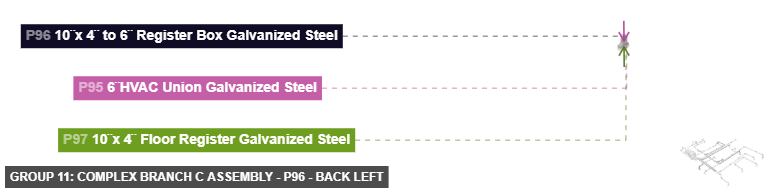 Group 11: Complex Branch C Assembly - Part 10¨x 4¨ to 6¨ Register Box Galvanized Steel - back_left