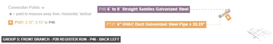 Group 5: Front Branch - P20 Register Run - Part 6¨ to 8¨ Straight Saddles Galvanized Steel - back_left