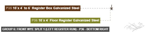 Group 6: Front Wye Split 1 (Left Register Run) - Part 10¨x 4¨ Floor Register Galvanized Steel - bottom_right