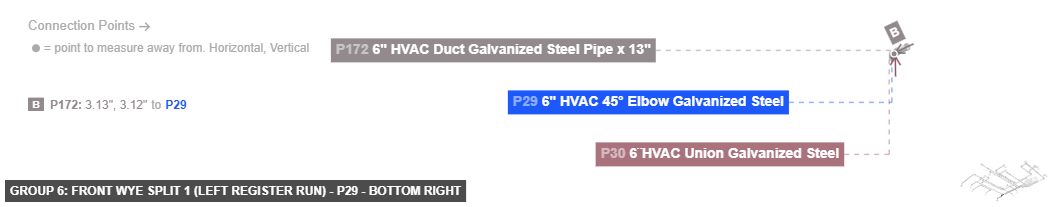 Group 6: Front Wye Split 1 (Left Register Run) - Part 6