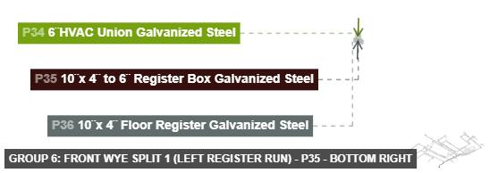 Group 6: Front Wye Split 1 (Left Register Run) - Part 10¨x 4¨ to 6¨ Register Box Galvanized Steel - bottom_right