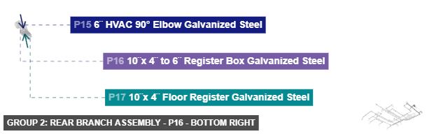 Group 2: Rear Branch Assembly - Part 10¨x 4¨ to 6¨ Register Box Galvanized Steel - bottom_right