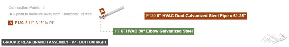 Group 2: Rear Branch Assembly - Part 6¨ HVAC 90° Elbow Galvanized Steel - bottom_right
