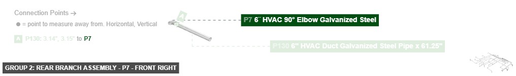 Group 2: Rear Branch Assembly - Part 6¨ HVAC 90° Elbow Galvanized Steel - front_right