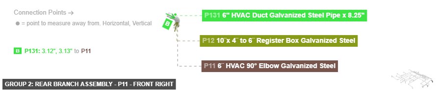 Group 2: Rear Branch Assembly - Part 6¨ HVAC 90° Elbow Galvanized Steel - front_right