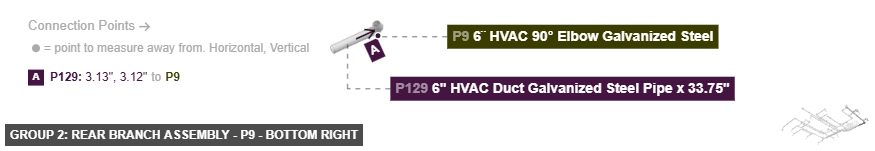 Group 2: Rear Branch Assembly - Part 6¨ HVAC 90° Elbow Galvanized Steel - bottom_right