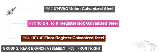 Group 2: Rear Branch Assembly - Part 10¨x 4¨ to 6¨ Register Box Galvanized Steel - front_right