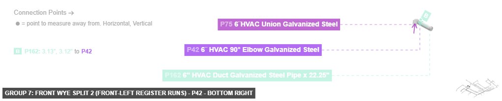 Group 7: Front Wye Split 2 (Front-Left Register Runs) - Part 6¨ HVAC 90° Elbow Galvanized Steel - bottom_right