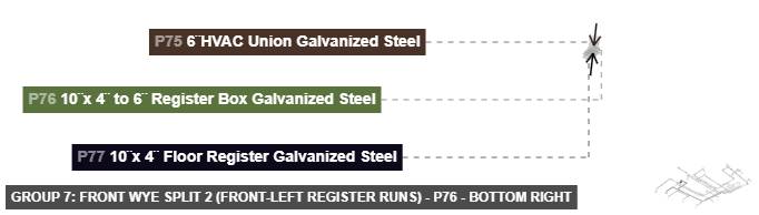 Group 7: Front Wye Split 2 (Front-Left Register Runs) - Part 10¨x 4¨ to 6¨ Register Box Galvanized Steel - bottom_right