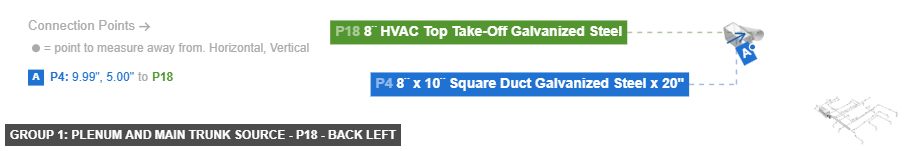 Group 1: Plenum and Main Trunk Source - Part 8¨ HVAC Top Take-Off Galvanized Steel - back_left