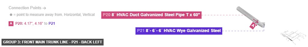 Group 3: Front Main Trunk Line - Part 8¨- 6¨- 6¨ HVAC Wye Galvanized Steel - back_left