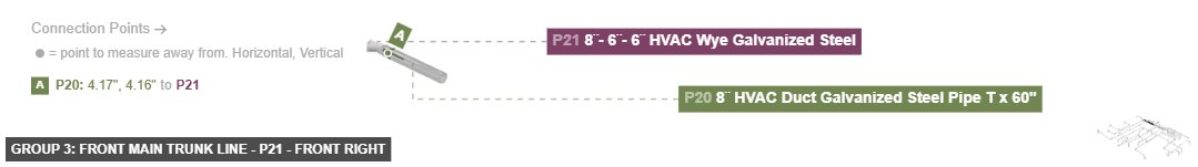 Group 3: Front Main Trunk Line - Part 8¨- 6¨- 6¨ HVAC Wye Galvanized Steel - front_right