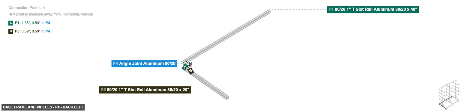 Base Frame and Wheels - Part Angle Joint Aluminum 80/20 - back_left