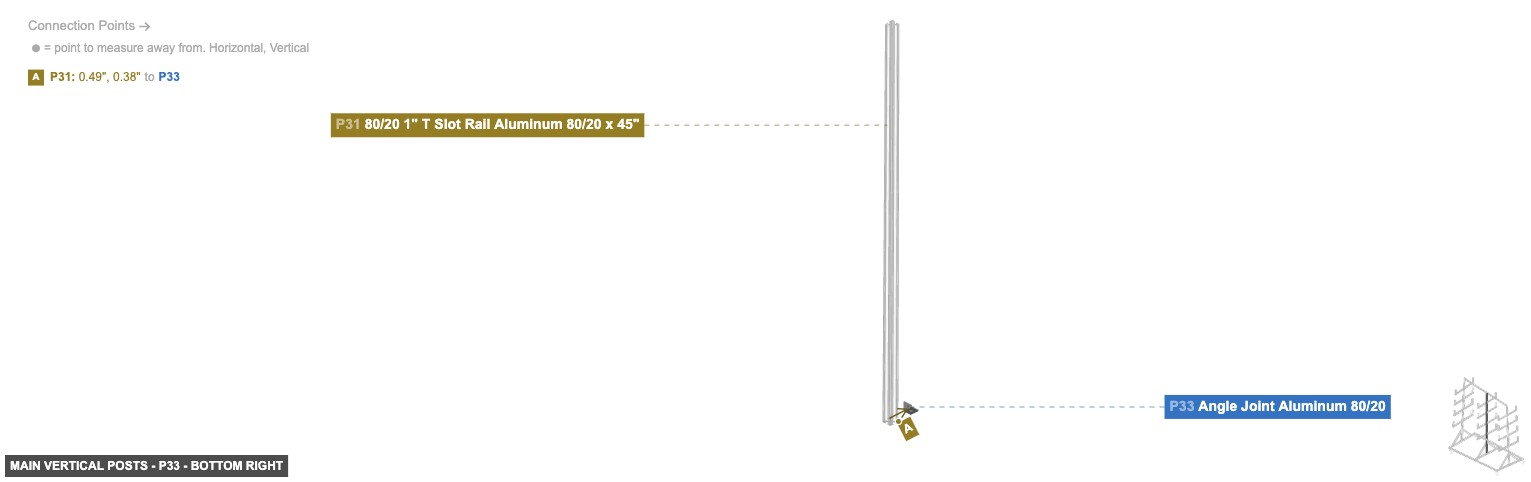 Main Vertical Posts - Part Angle Joint Aluminum 80/20 - bottom_right