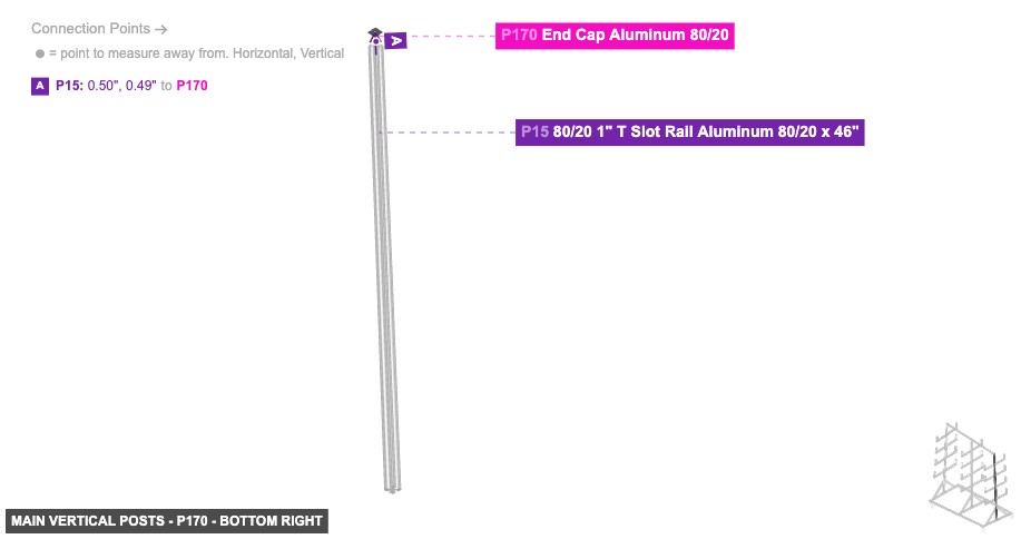 Main Vertical Posts - Part End Cap Aluminum 80/20 - bottom_right