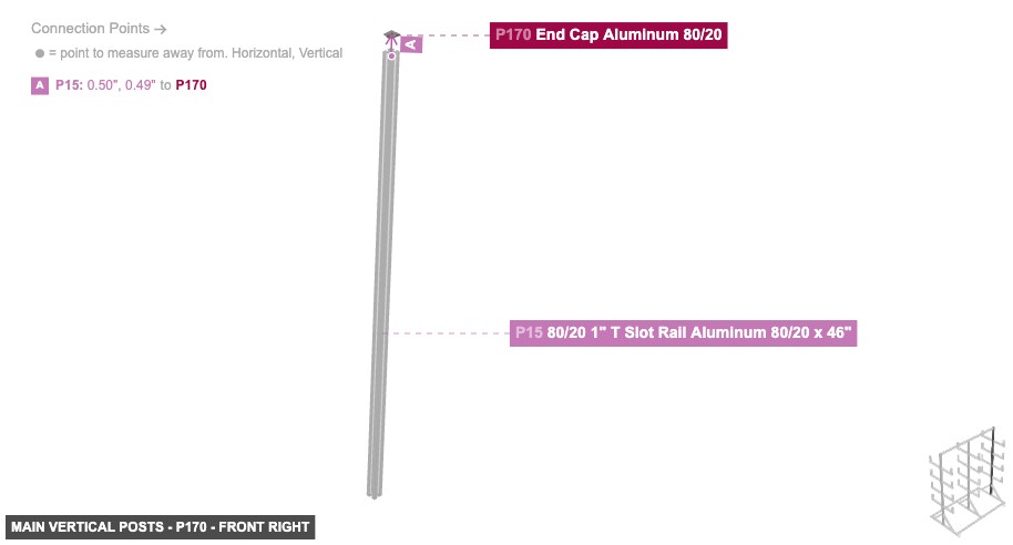 Main Vertical Posts - Part End Cap Aluminum 80/20 - front_right