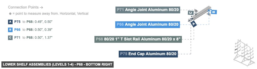 Lower Shelf Assemblies (Levels 1-4) - Part 80/20 1