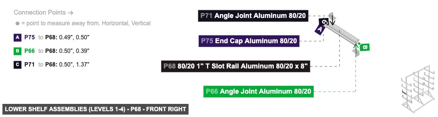 Lower Shelf Assemblies (Levels 1-4) - Part 80/20 1