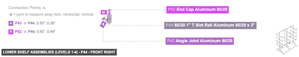 Lower Shelf Assemblies (Levels 1-4) - Part 80/20 1