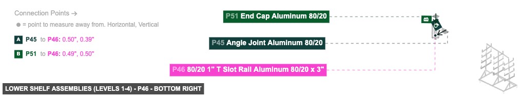 Lower Shelf Assemblies (Levels 1-4) - Part 80/20 1
