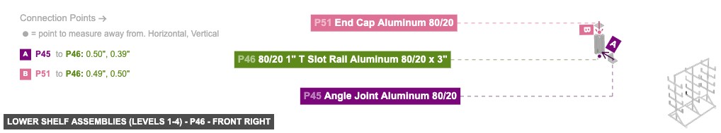 Lower Shelf Assemblies (Levels 1-4) - Part 80/20 1