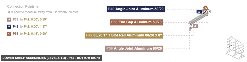 Lower Shelf Assemblies (Levels 1-4) - Part 80/20 1