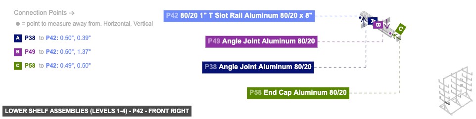 Lower Shelf Assemblies (Levels 1-4) - Part 80/20 1