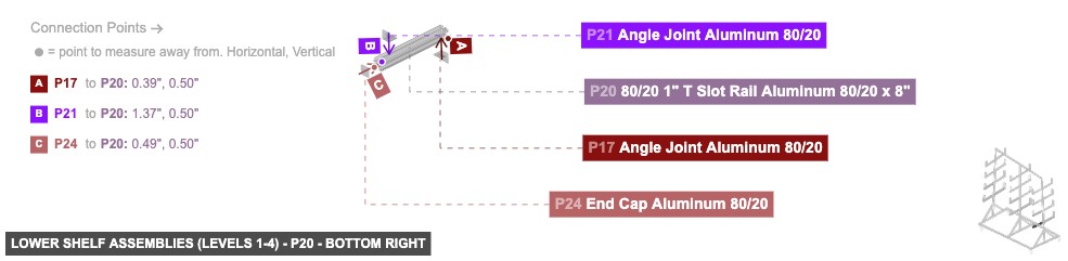 Lower Shelf Assemblies (Levels 1-4) - Part 80/20 1