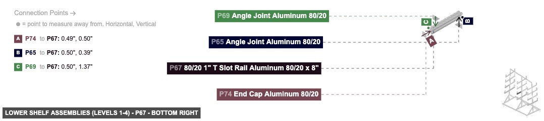 Lower Shelf Assemblies (Levels 1-4) - Part 80/20 1