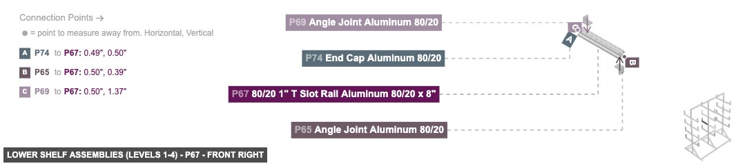 Lower Shelf Assemblies (Levels 1-4) - Part 80/20 1