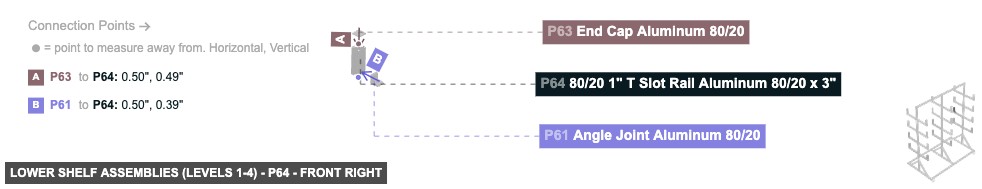 Lower Shelf Assemblies (Levels 1-4) - Part 80/20 1