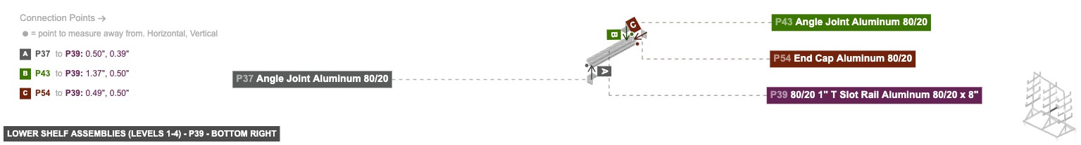 Lower Shelf Assemblies (Levels 1-4) - Part 80/20 1