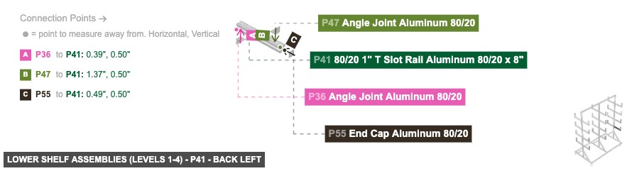 Lower Shelf Assemblies (Levels 1-4) - Part 80/20 1