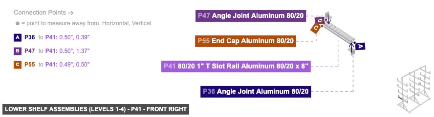 Lower Shelf Assemblies (Levels 1-4) - Part 80/20 1