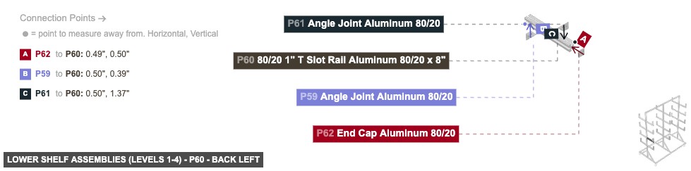 Lower Shelf Assemblies (Levels 1-4) - Part 80/20 1