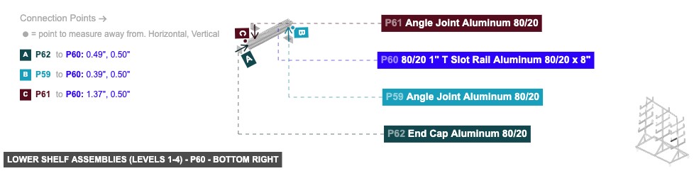 Lower Shelf Assemblies (Levels 1-4) - Part 80/20 1