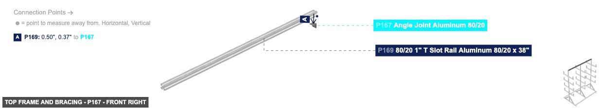 Top Frame and Bracing - Part Angle Joint Aluminum 80/20 - front_right