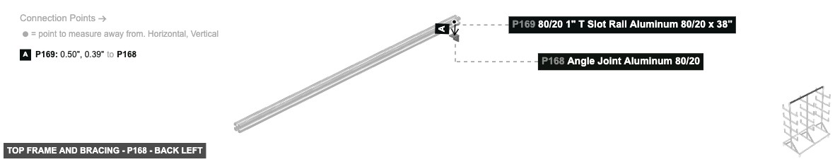 Top Frame and Bracing - Part Angle Joint Aluminum 80/20 - back_left