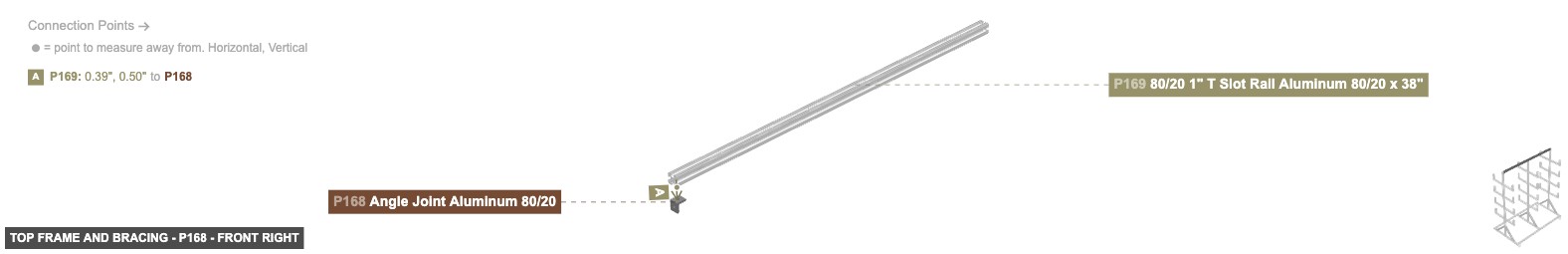 Top Frame and Bracing - Part Angle Joint Aluminum 80/20 - front_right