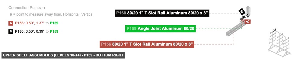 Upper Shelf Assemblies (Levels 10-14) - Part Angle Joint Aluminum 80/20 - bottom_right