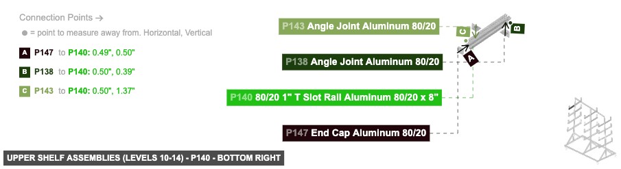 Upper Shelf Assemblies (Levels 10-14) - Part 80/20 1