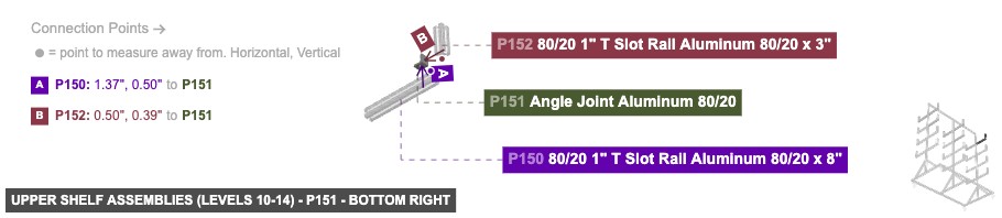 Upper Shelf Assemblies (Levels 10-14) - Part Angle Joint Aluminum 80/20 - bottom_right