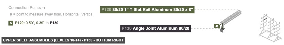 Upper Shelf Assemblies (Levels 10-14) - Part Angle Joint Aluminum 80/20 - bottom_right