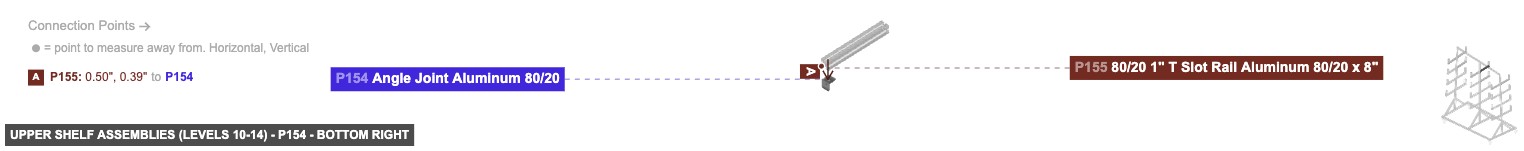 Upper Shelf Assemblies (Levels 10-14) - Part Angle Joint Aluminum 80/20 - bottom_right