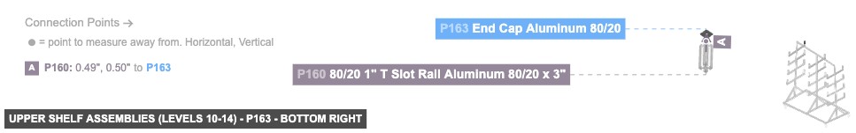 Upper Shelf Assemblies (Levels 10-14) - Part End Cap Aluminum 80/20 - bottom_right