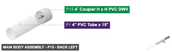 Main Body Assembly - Part 4¨ Coupler H x H PVC DWV - back_left