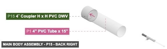 Main Body Assembly - Part 4¨ Coupler H x H PVC DWV - back_right